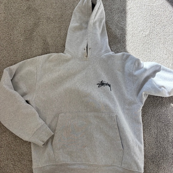 Stussy Heather Grey Hoody with Cherry/8 Ball graphic Large - Picture 1 of 2